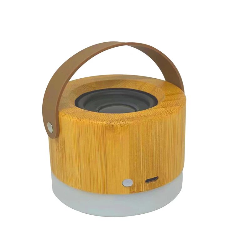 Wholesale Environmental Protection Speaker Portable 3W LED Light Wireless Speaker Bamboo Boom Box