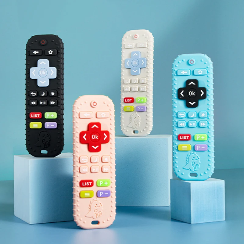 New BPA Free Baby Chew Toys Soft TV Remote Control Teething Toys Silicone Remote Control Shape Teether Toys For Newborn Toddler
