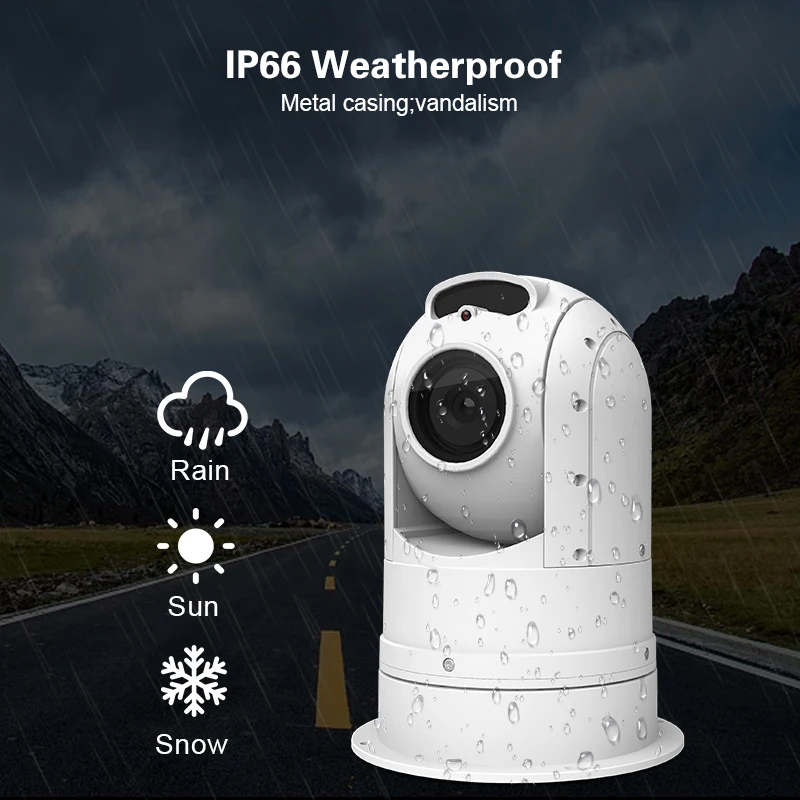 Starlight Full Color Vehicle Series Camera P2P Mini Vehicle IP PTZ Camera Car Equipment Long Range Vehicle Roof Mount PTZ Camera