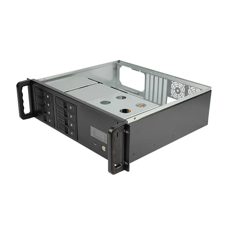 Short 3U Chassis Server Case 390mm Depth 3U Rackmount LCD Server Case For ITX System