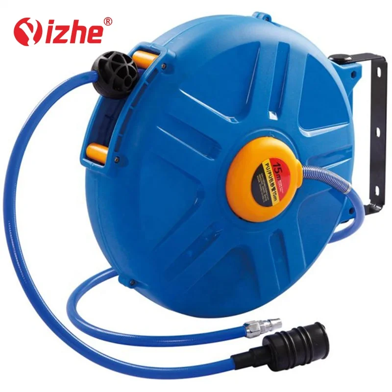 Retractable auto rewind Adjustable extension cord air hose reel