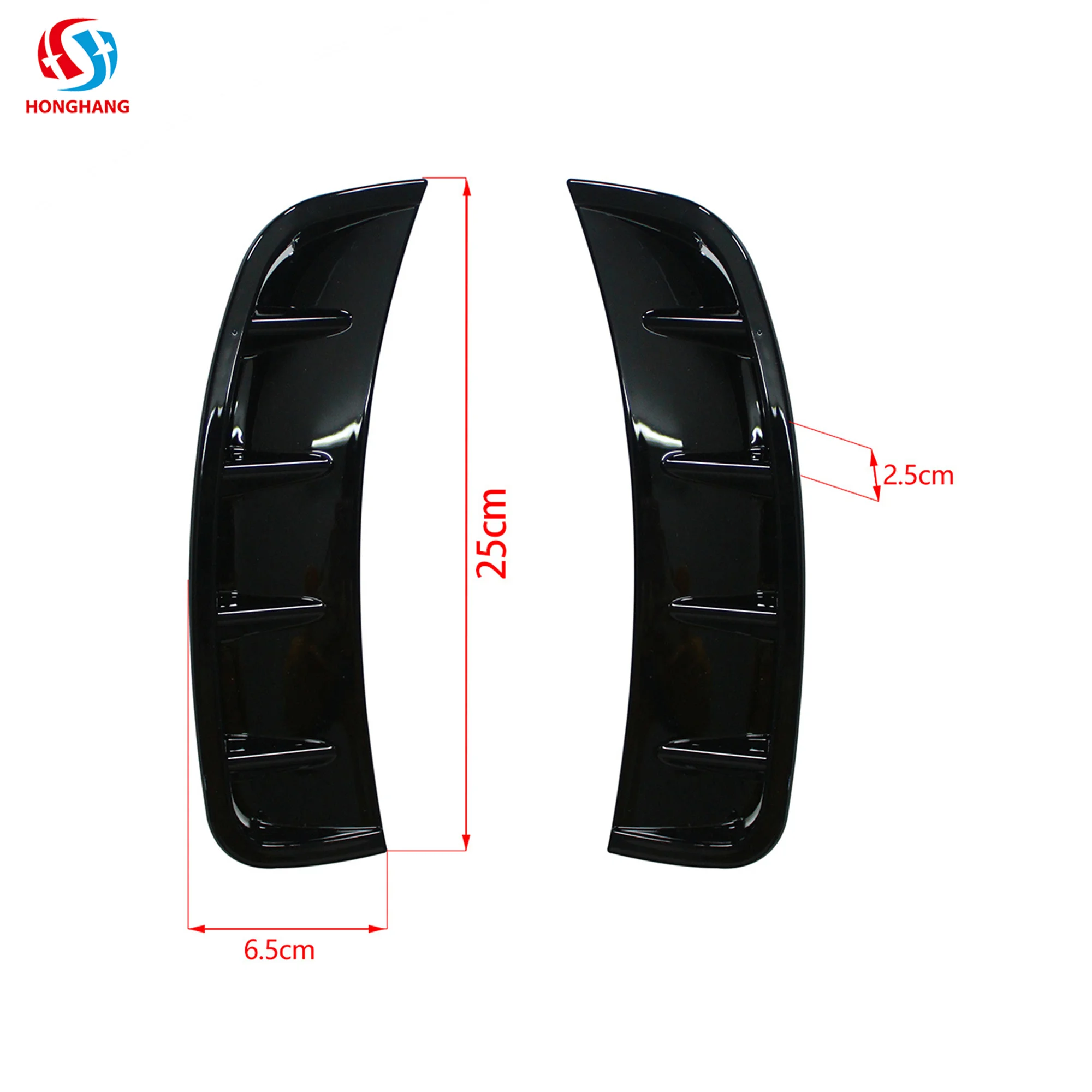 Honghang Factory Universal Car Fender Side Vents Air Flow Intake Grille Sticker Trim Cover Decoration Type G Carbon Fiber