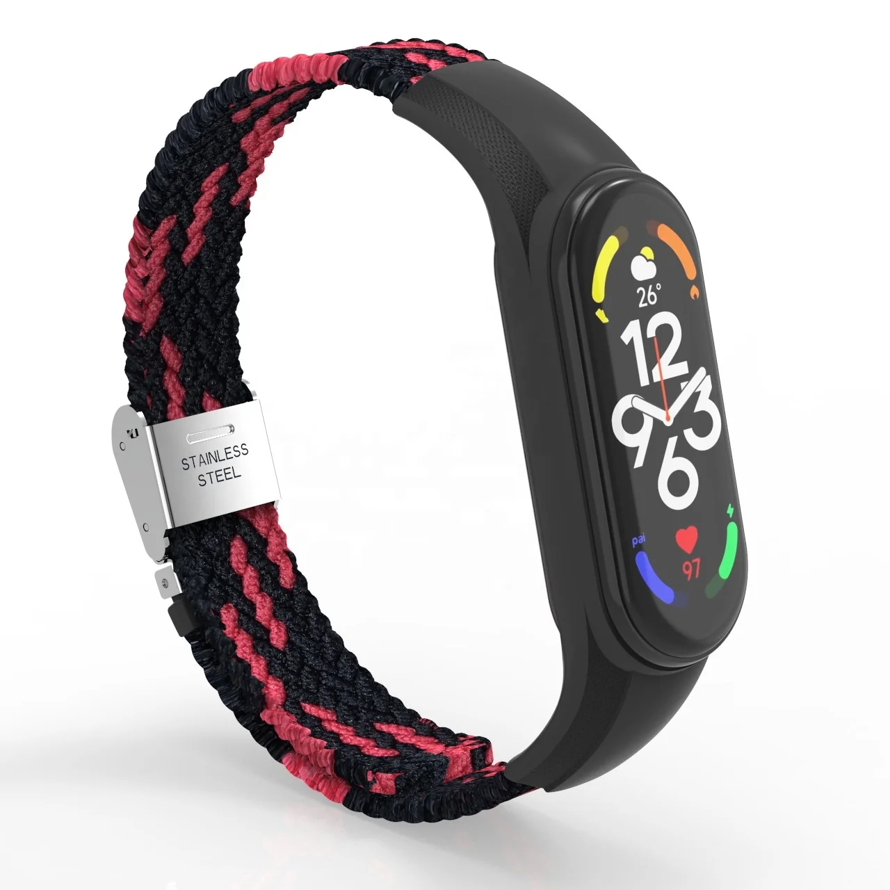 BOORUI  Weaving adjustable buckles mi band 7 straps for xiaomi band 567  Watch strap replacement