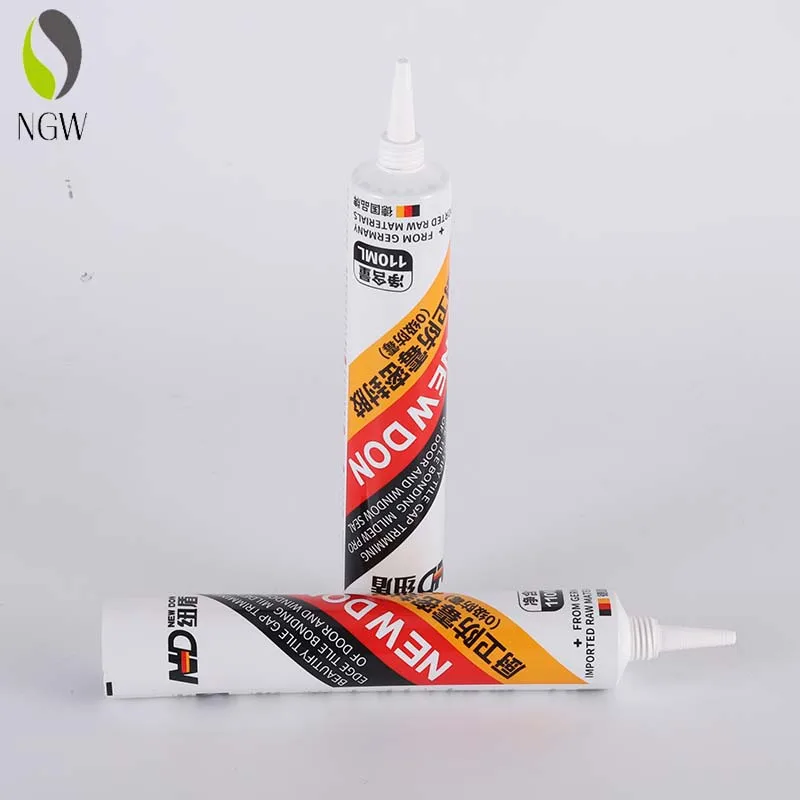 Empty soft PE plastic packaging tube refillable glue tube vacuum packaging laminated tube with long nozzle