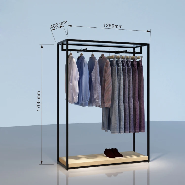 Clothing Store Display Rack Retail Apparel Golden Chromed Steel Cloth Stands Garment Gold Clothing Rack for Boutique