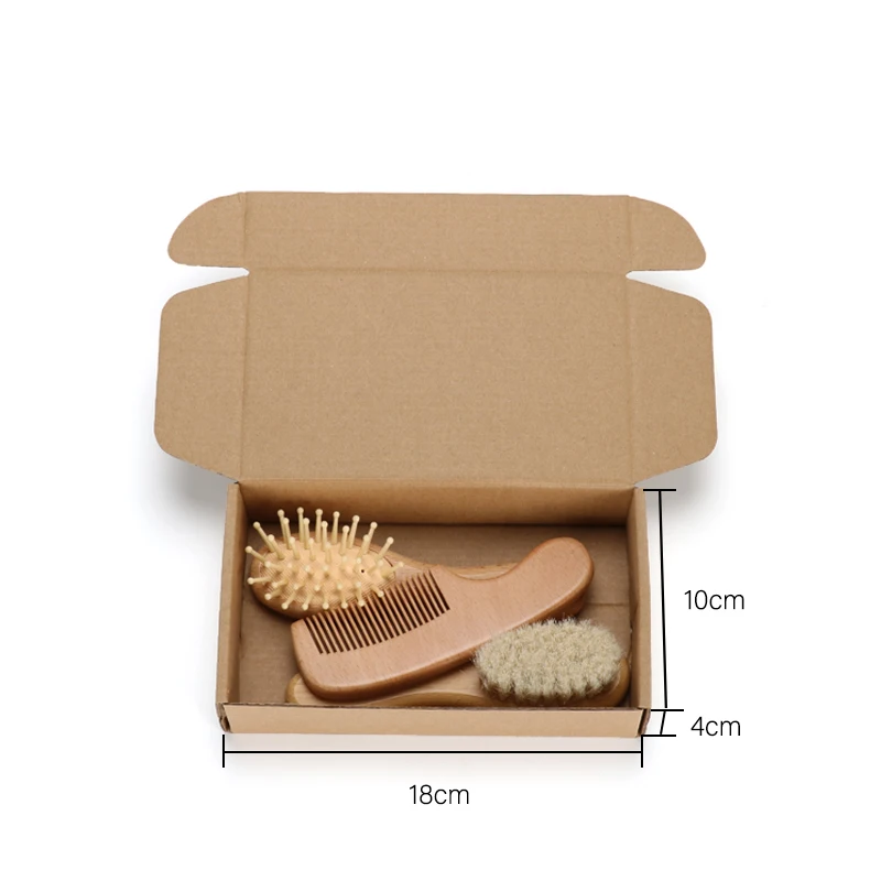 Abeis Factory Direct Sale Natural Goat Baby Brush Newborn Comb Hair Baby Wooden Baby Brush And Comb Set