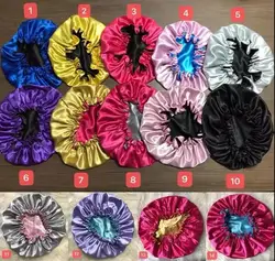 super cute reversible silk bonnet with custom logo hair bonnets private logo mommy and me bonnet