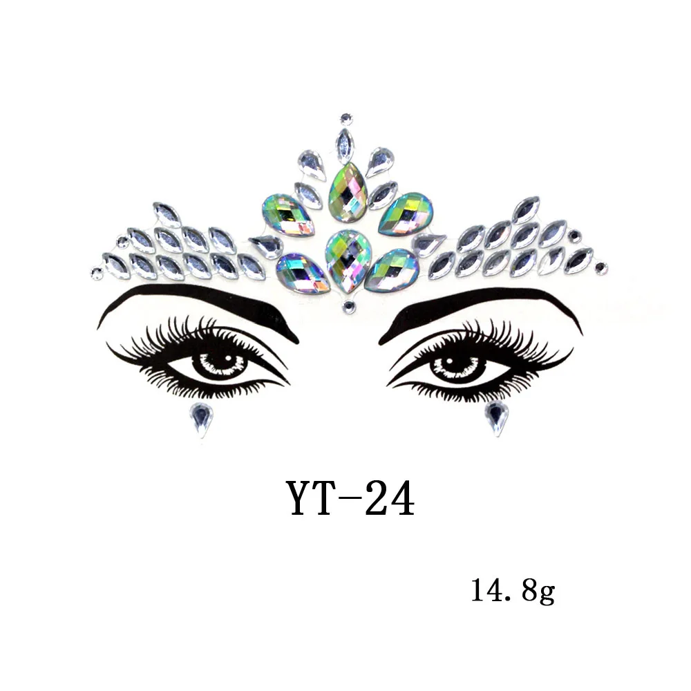Wholesale cheap acrylic art party decorative face diamond crystal sticker stickers