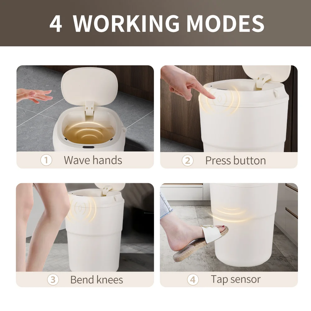 12L Slim Trash Can Smart Garbage Bin Sensor Dustbin Automatic Waste Bin with 4 Working Mode