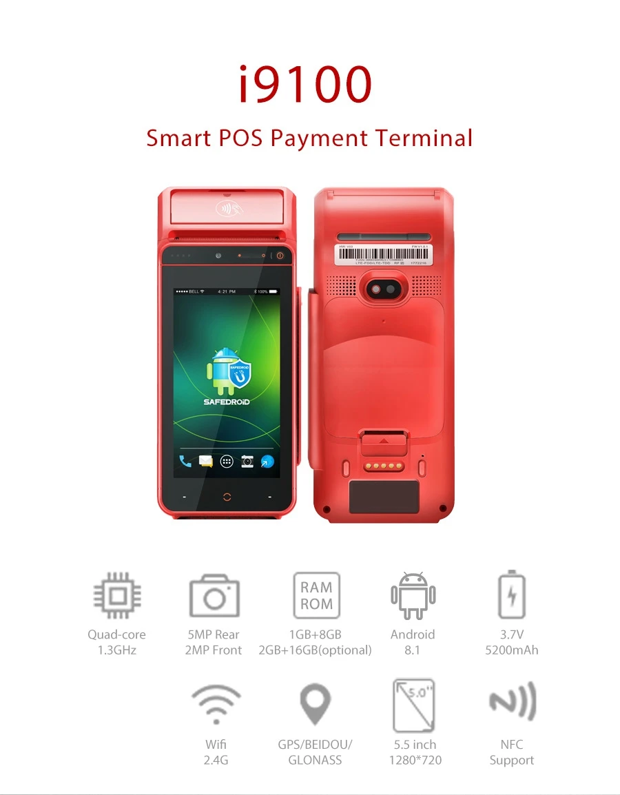 Urovo i9100 портативный мобильный android NFC/RFID POS-терминал для супермаркета