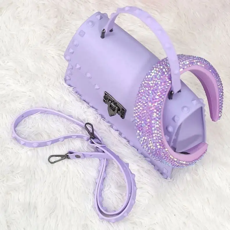 Sets Headbands Rhinestone Shoulder Purses and Handbags Women Hand Bags Ladies 2022 Summer New Arrival PVC Jelly Bags Luxury Bags