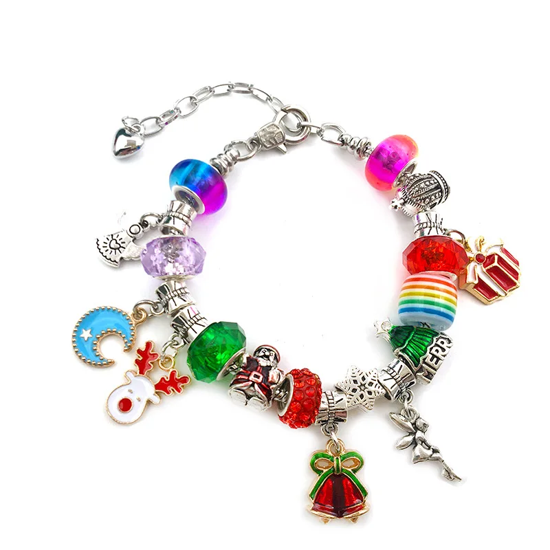 Wholesale 100 Pieces Christmas Bracelet Gift Box 5 Bracelets Gift Box Set Diy Beads Blind Box Christmas Bracelet Gift