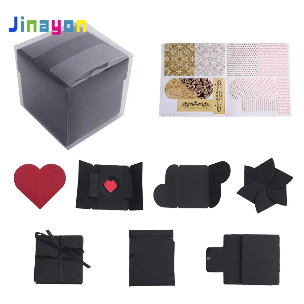 Jinayon оптовая продажа, сюрприз, Подарочная взрывобезопасная коробка «сделай сам», взрывная коробка, бумажная открытка на заказ, бумага для дня рождения/Дня Святого Валентина 12*12*12 см
