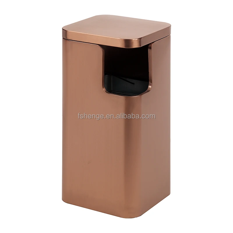 Luxury Hotel Marble Waste Can / Stainless Steel Free Standing Waste Bin / Hotel Lobby Trash Can