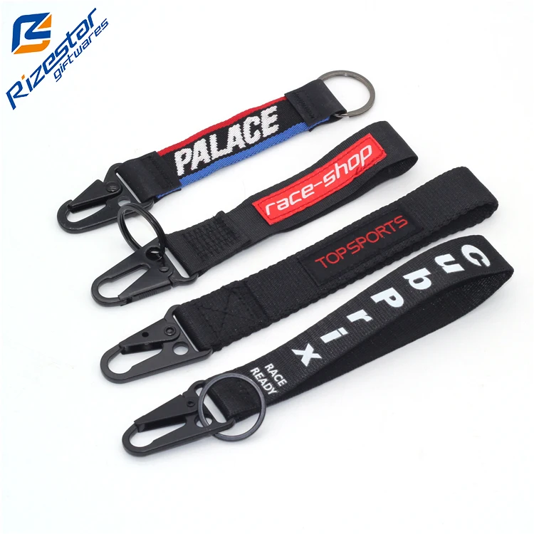 Mountaineering Low Price High Quality Printing Fabric Metal Hook Release Buckle Flat Eagle Mouth Hook Lanyard Key chain