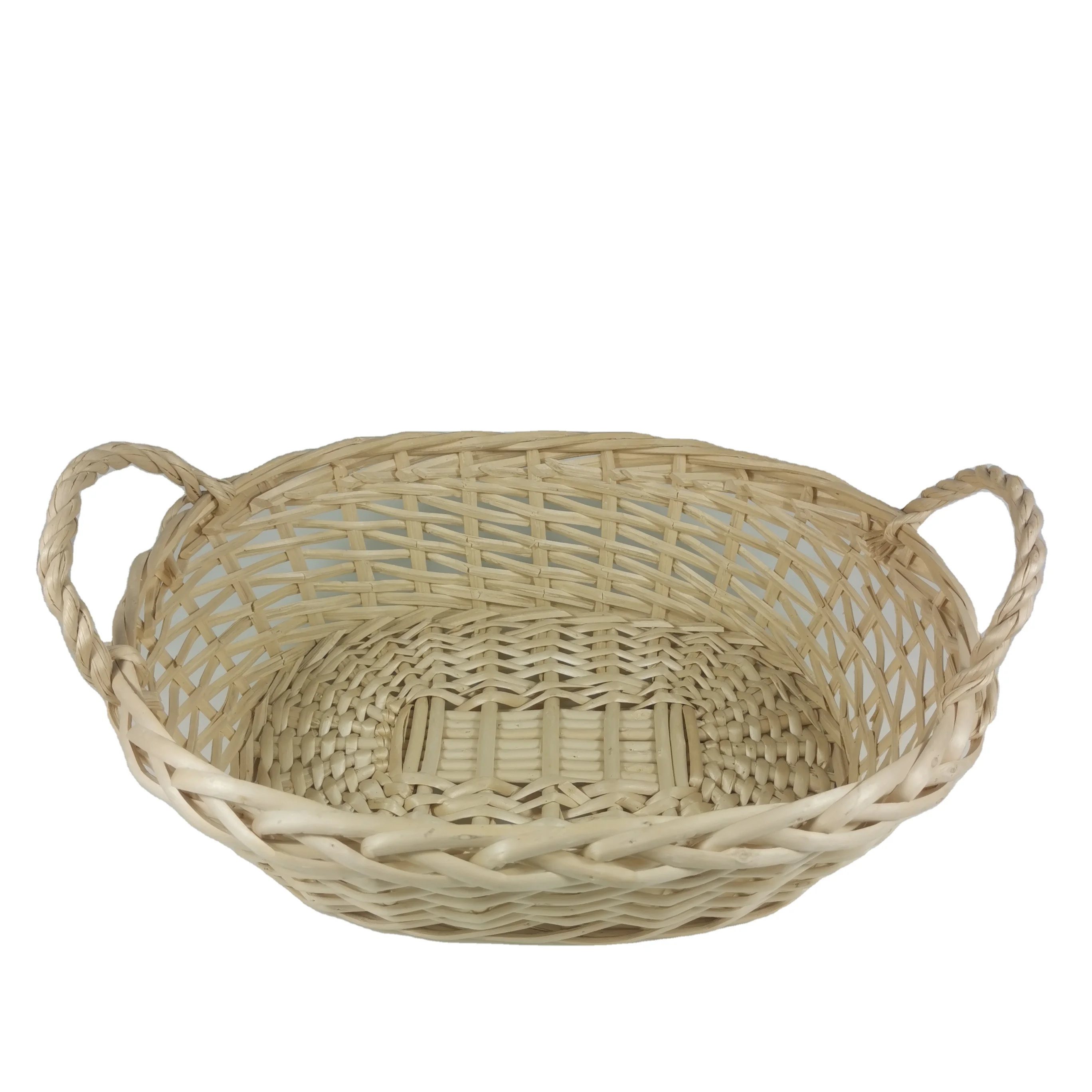 Китайский поставщик корзин, ручная плетение, низкая цена, оптовая продажа, плетеная корзина для фруктов из ивового материала с ручкой