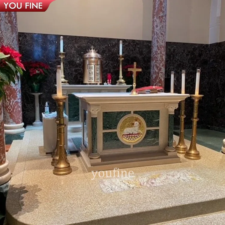 Church White Marble Stone Altar of Sacrifice Table