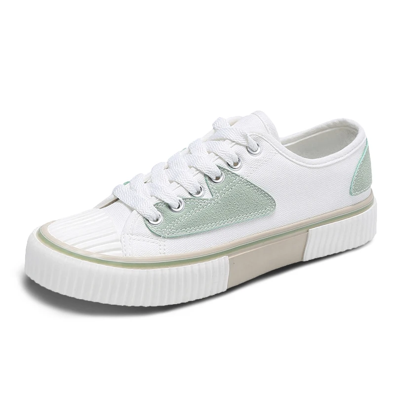 All Match White Canvas Shoes Women Lace-Up Canvas Shoes Casual Ladies Shoes