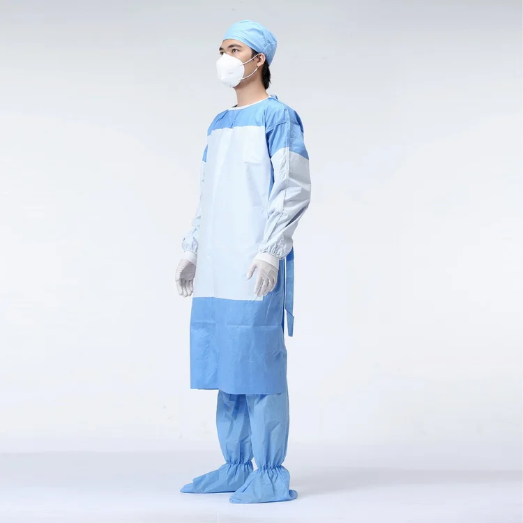 Level 3 Knitted Cuff Sms Waterproof Non-Woven Disposable Sterile Surgical Gown Isolation Gown