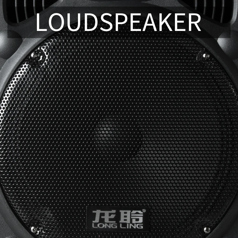 K2 12-Inch Portable Plastic Trolley USB Charged Active Subwoofer with Microphone for Karaoke Party for Home Use