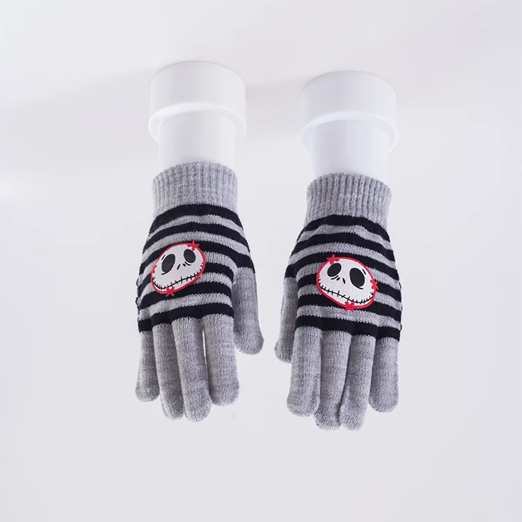 
Fashionable Cute Skull Pattern Knitted Winter Warm Gloves Full Finger Gloves Custom Logo Custom Size Custom Colour Daily Life 