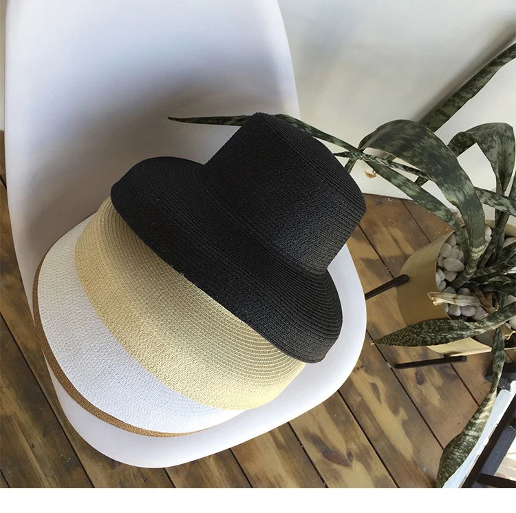 Summer strapping wide-brimmed fashionable Holiday beach straw hat