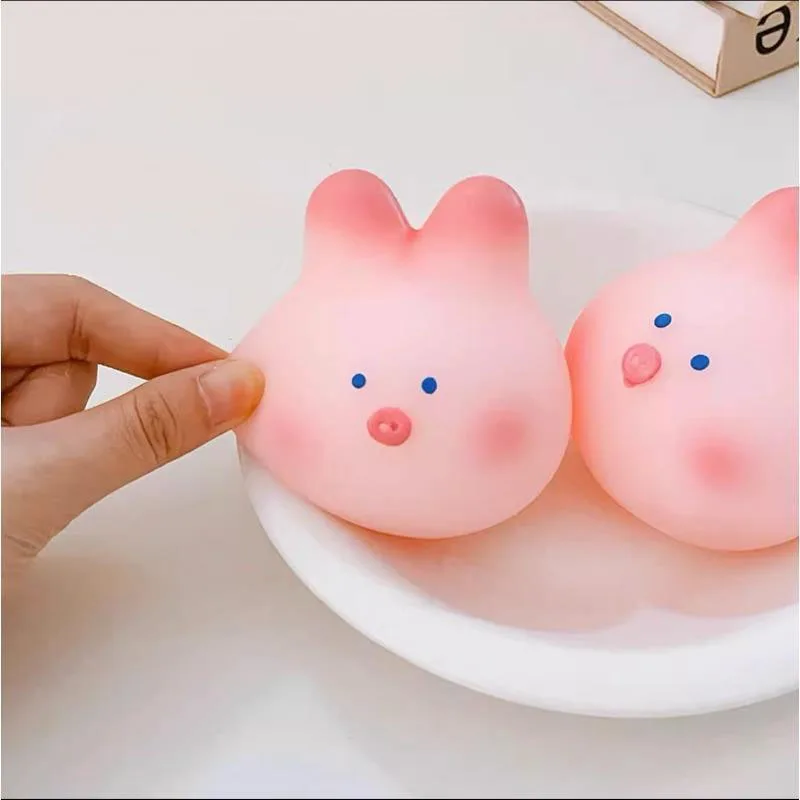 Stress Relief Squeeze TPR Soft Rabbit Pig Fidget Toys Decompression Vent Toy For Vending Machine Soft Rabbit Pig