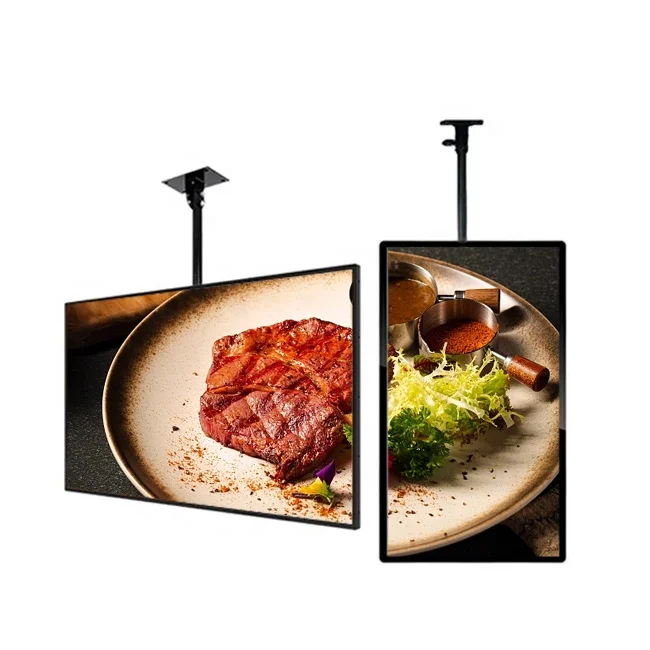 32 43 49 55 Inch Indoor Ceiling Mount Ad Display Menu Board Price Indoor Advertising Screen For Menu