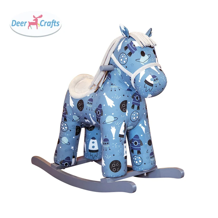 High quality Animal Shape Ride on Toy Slide Baby Plush Wooden Rocking Horse Trendy DD16146