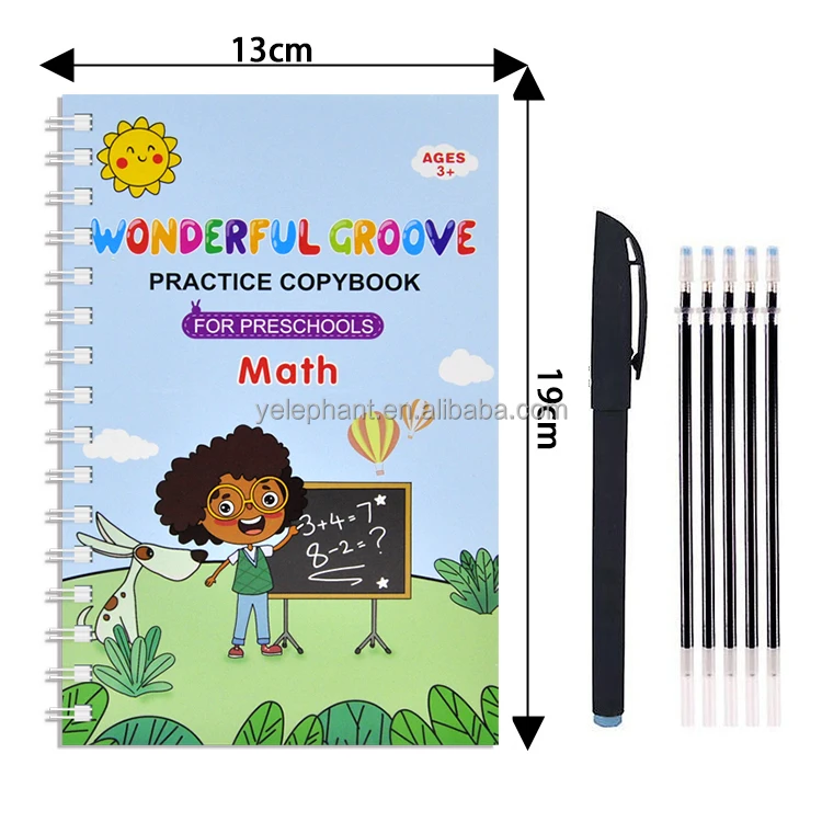 Kids Smart Cute Reusable Alphabet And Numbers Paper Tracing Books For Kids Magic Pen