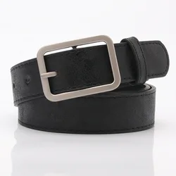 Sequins PU Leather Belts for Women Square Buckle Waist Belts Ladies Waistband for Jeans