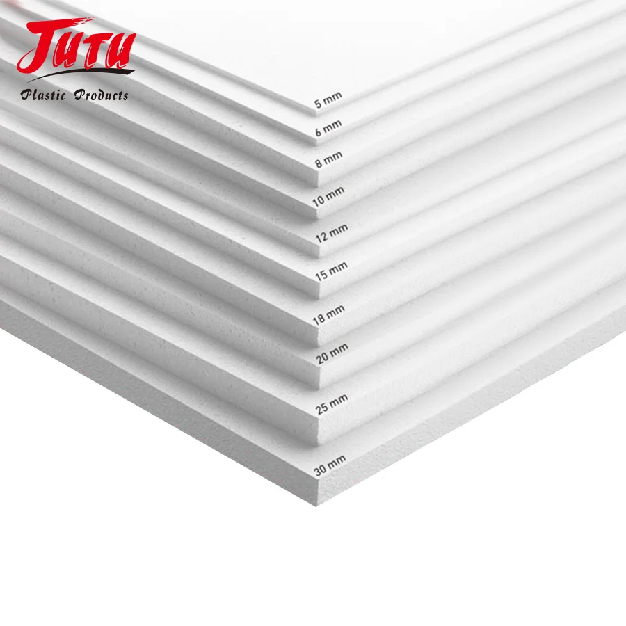 JUTU Factory Price 4x8 Rigid Forex/Celuka/Sintra Core PVC Plastic Foam Board Sheet For Furniture Material