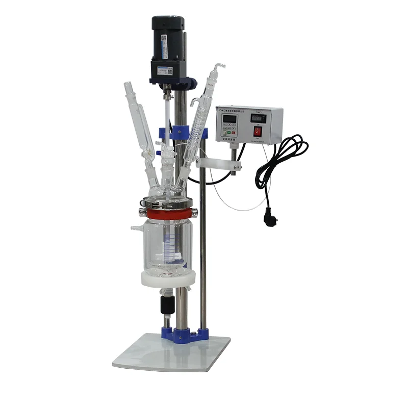 Прямая продажа с завода, лабораторный стеклянный реактор с двойной стенкой, 2 л