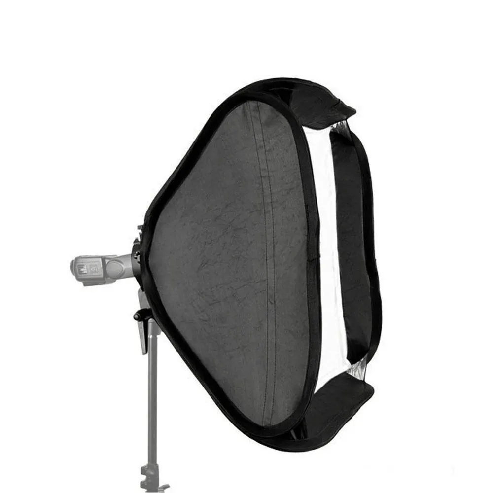
60x60cm Easy Fold Softbox Photo Studio Portable Collapsible Softbox With Speedlite Flash L-shaped bracket 