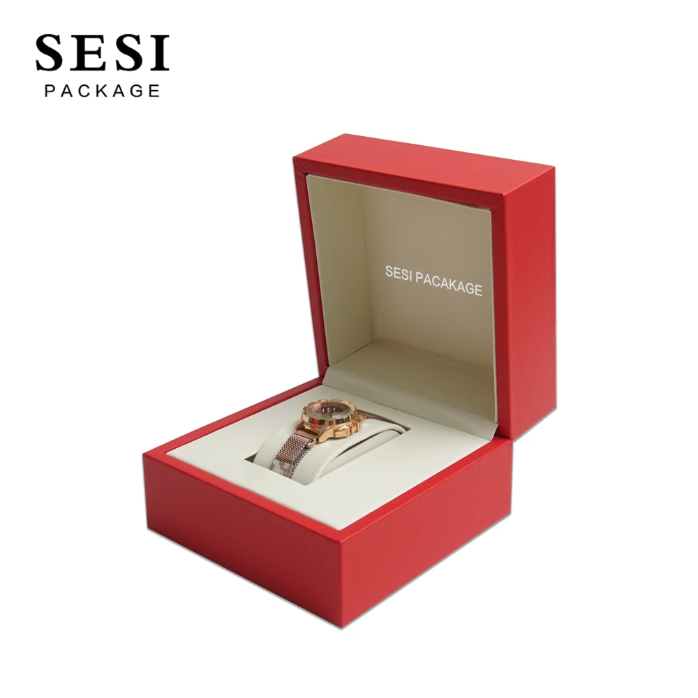 Uhrenbox Red Luxury Brand Rlx Mechanical Watch Box Pu Leather Square Wooden Watch Gift Box And Bag