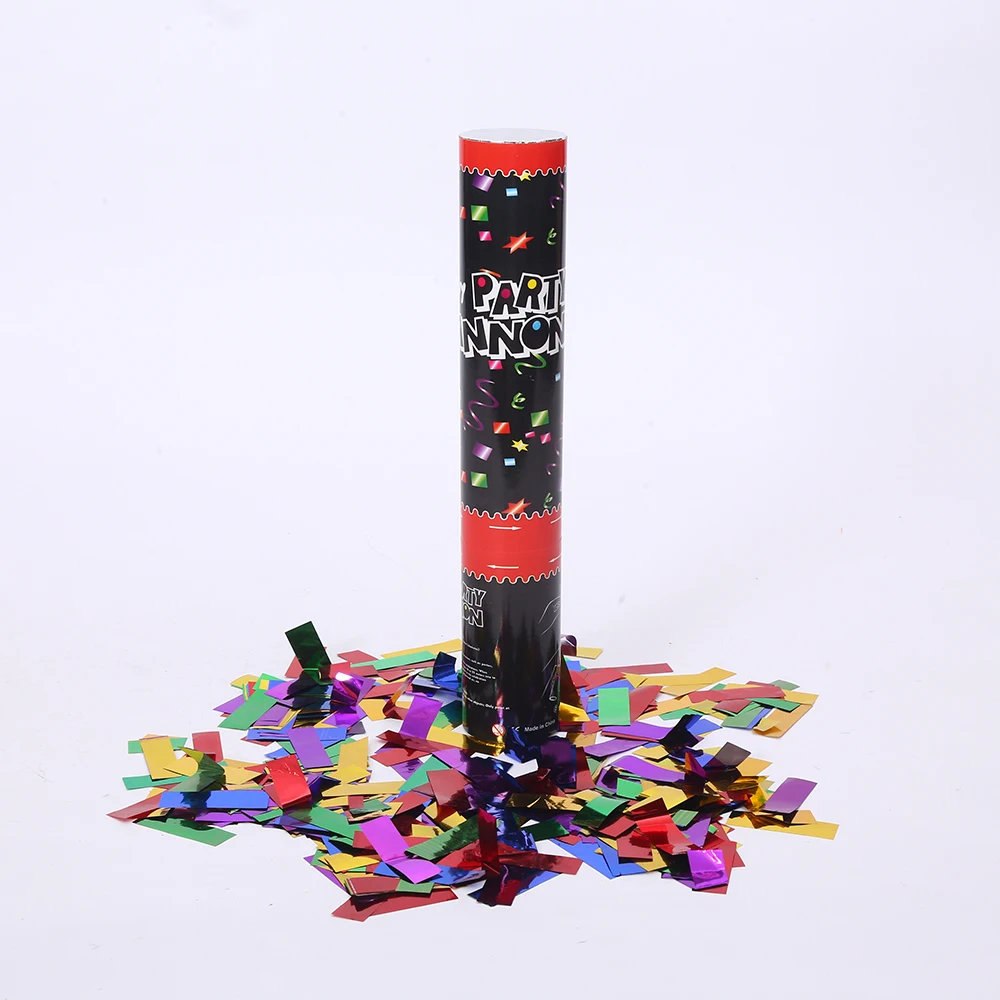 Сверкающая фольга прямоугольная бумага BSCI confetti shooter для сумасшедшего