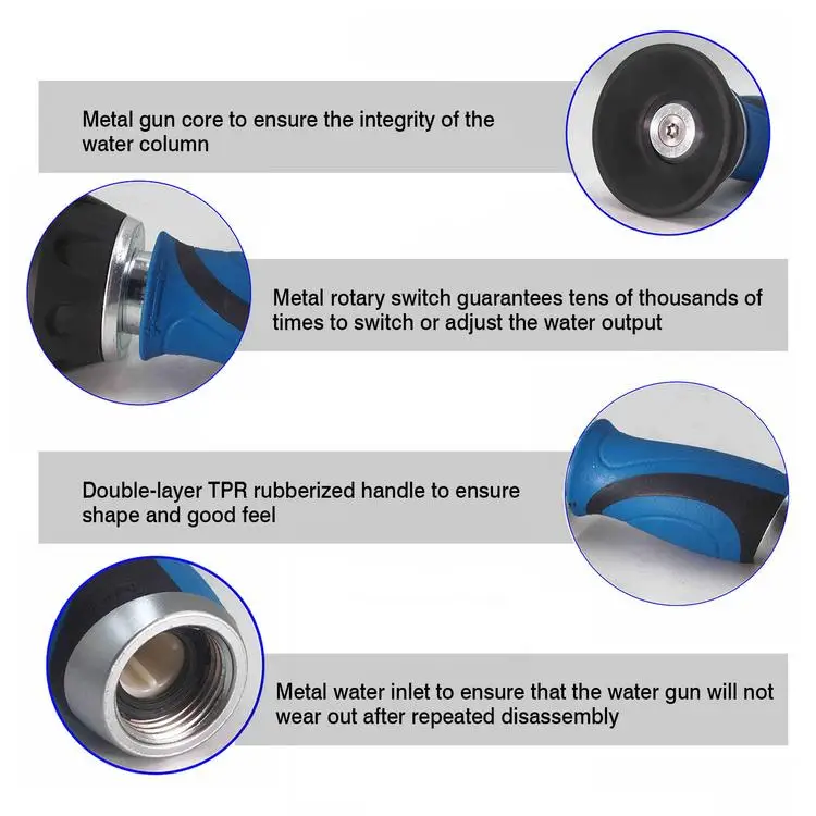 
Watering Spray Tool Head Portable Household Spray Nozzle Car Wash High Pressure Durable Hand-Held Tools Hose Sprinkle Nozzle 