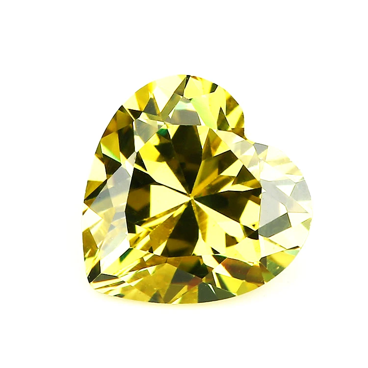 Hot selling loose pink garnet peridot yellow Champagne colors Heart fancy cut 8x8mm cz stone Synthetic Cubic Zirconia