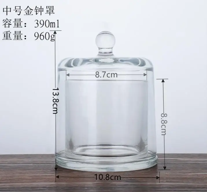 4oz 8oz 13oz 24 ounces bell Cloche dome shaped glass candle holder