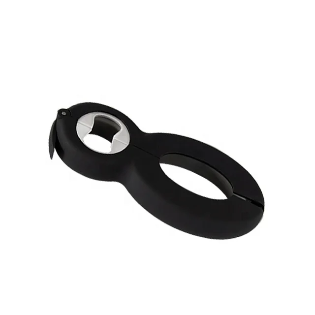 
2020 New Design Multi-Function 6-In-1 Black Bottle Opener 