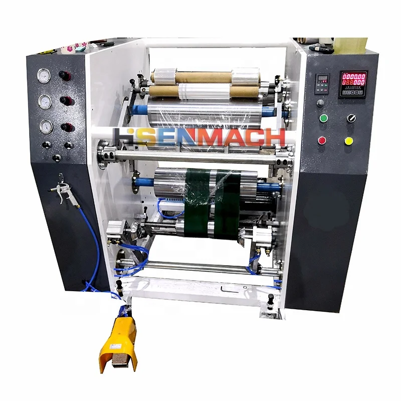 Manual stretch film slitter rewinder cling film rewinding machine