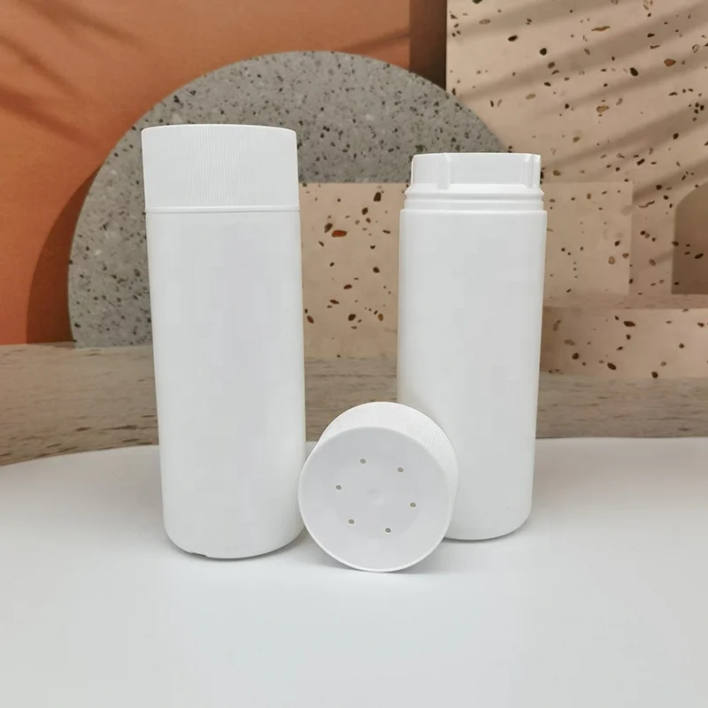 200ml HDPE Plastic Powder Bottle Left-right Switch Lock Pet Baby Talcum Powder Dry Powder Prickly Heat Packaging