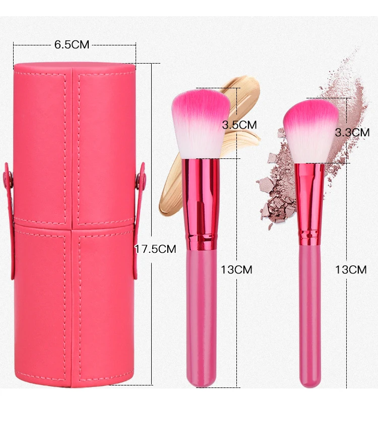 12Pcs Private Label Fashion Japanese Poundation Powder Travel Wooden Make Up Brush Set WIth Cup Holder Case