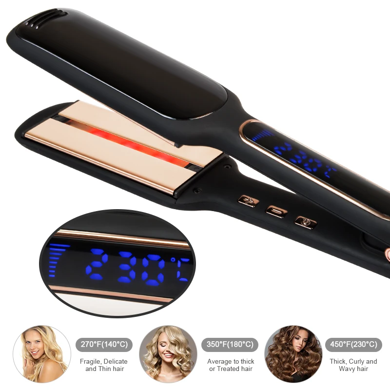 Professional flat iron hair straightener infrared titanium hair straightener