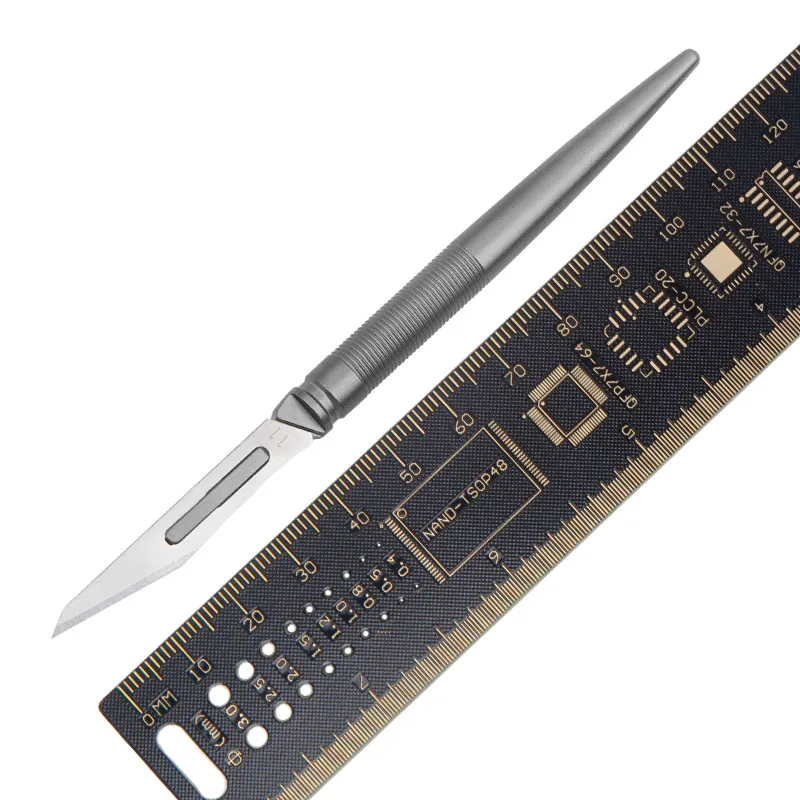 Titanium Pocket Knife EDC Surgical Knife Hunting Knife Outdoor Utility Tool 10pcs # 11 Carbon Steel Replacement Blade