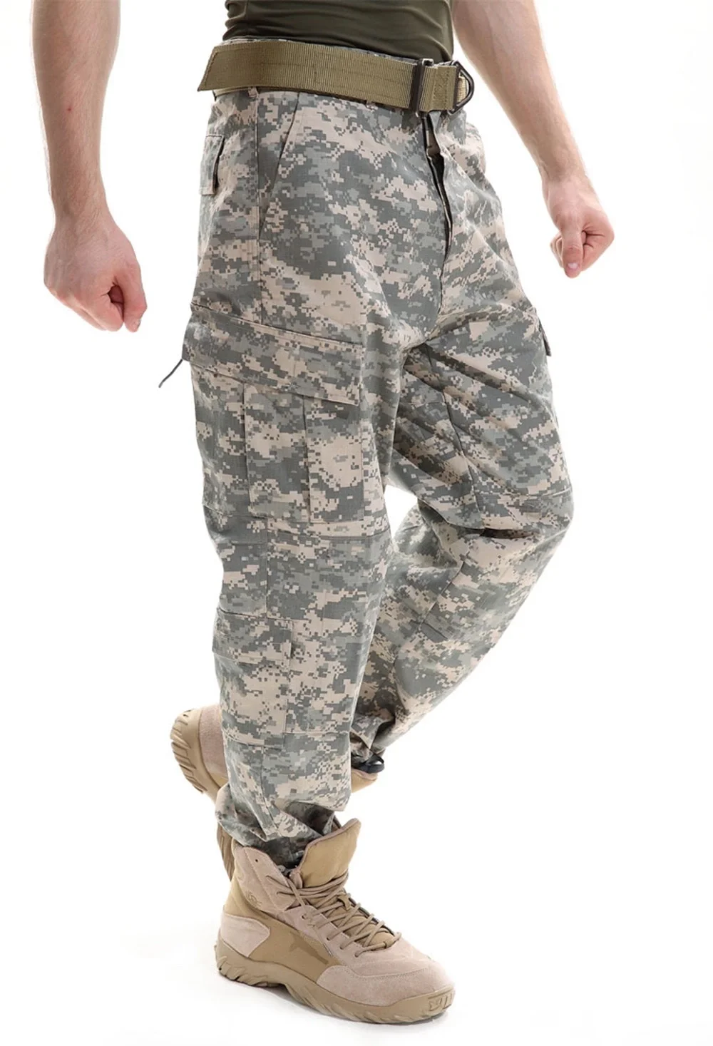 Rip-Stop Fabric Camouflage Style Standard Tactical Pants For Wholesale