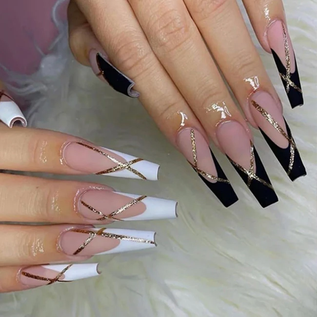 High Quality Gel Art Nails Packaging Box Press On Nails Custom Coffin Artificial Fingernails