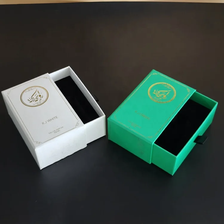 Manufacturer Custom 30ml 50ml 100ml Rigid Paper Drawer Essential Oil Bottle Packaging Recyclable Perfume Box With Foam Insert