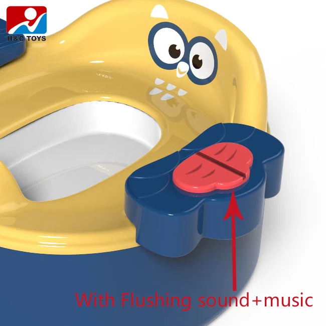 Children training potty stool with cloth book cartoon animal plastic electric music toilet seat for kids
