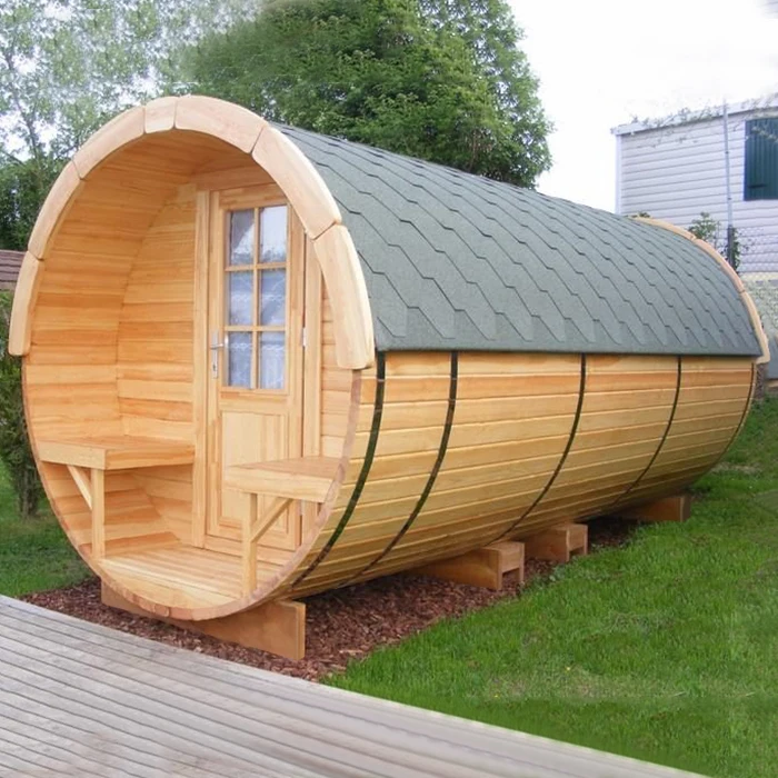 Luxury Red Cedar Iron Fir Bathtub Steam Sauna Room With Sauna Stone Outdoor